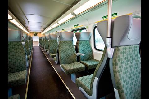 Interior of Bombardier double-deck driving car for GO Transit.
